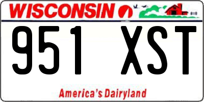 WI license plate 951XST