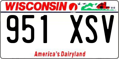 WI license plate 951XSV