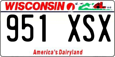 WI license plate 951XSX
