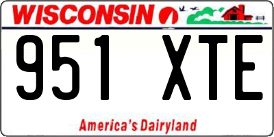 WI license plate 951XTE