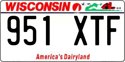 WI license plate 951XTF