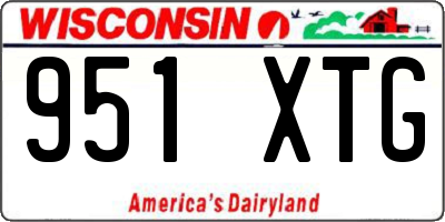 WI license plate 951XTG