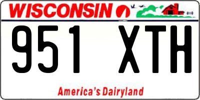 WI license plate 951XTH