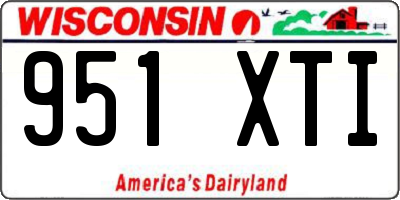 WI license plate 951XTI