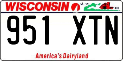 WI license plate 951XTN