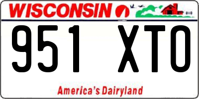 WI license plate 951XTO