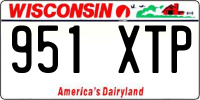 WI license plate 951XTP