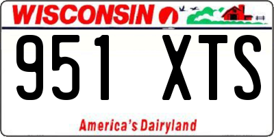 WI license plate 951XTS