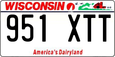 WI license plate 951XTT