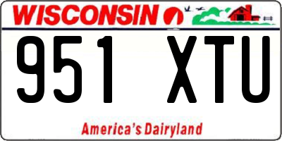 WI license plate 951XTU