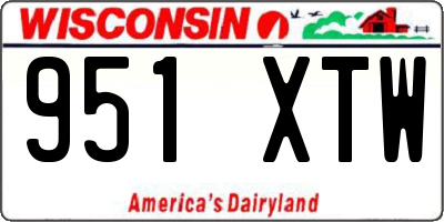 WI license plate 951XTW