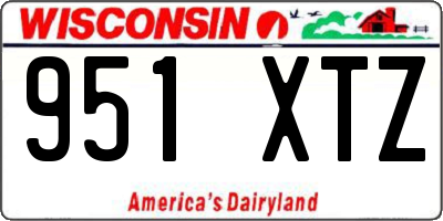 WI license plate 951XTZ