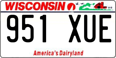 WI license plate 951XUE