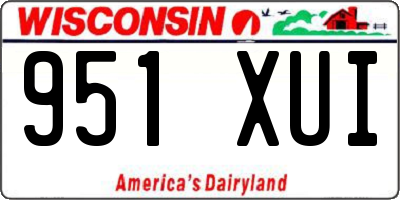 WI license plate 951XUI