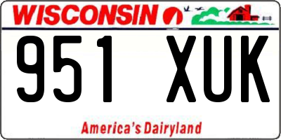 WI license plate 951XUK