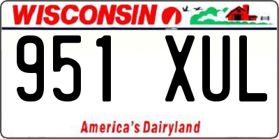 WI license plate 951XUL