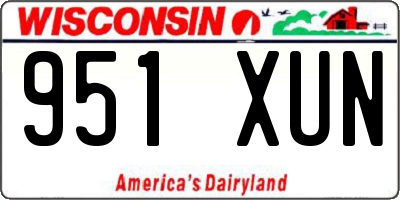 WI license plate 951XUN