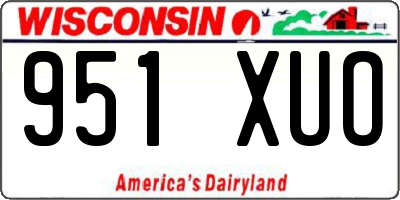 WI license plate 951XUO