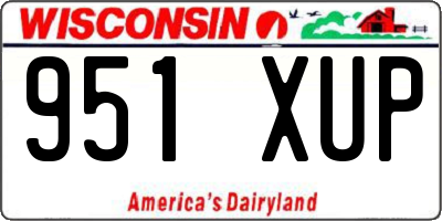 WI license plate 951XUP