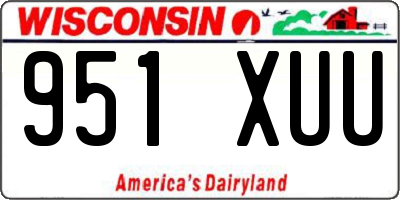 WI license plate 951XUU