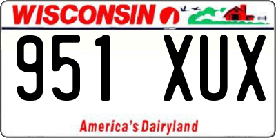 WI license plate 951XUX
