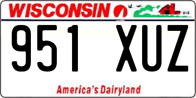 WI license plate 951XUZ