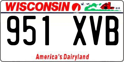 WI license plate 951XVB