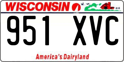 WI license plate 951XVC