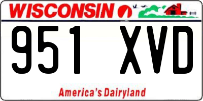 WI license plate 951XVD