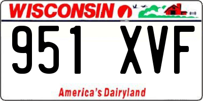 WI license plate 951XVF
