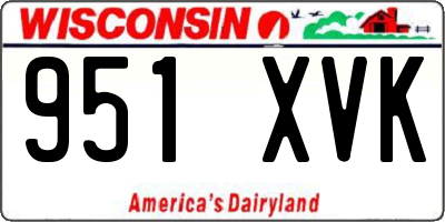 WI license plate 951XVK