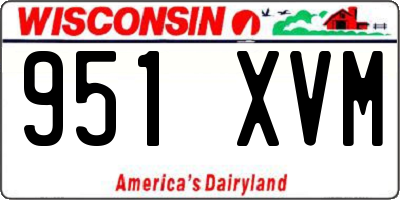 WI license plate 951XVM