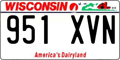 WI license plate 951XVN
