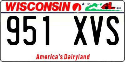 WI license plate 951XVS