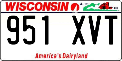 WI license plate 951XVT