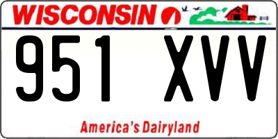 WI license plate 951XVV