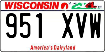 WI license plate 951XVW