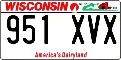 WI license plate 951XVX