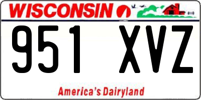 WI license plate 951XVZ