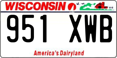 WI license plate 951XWB