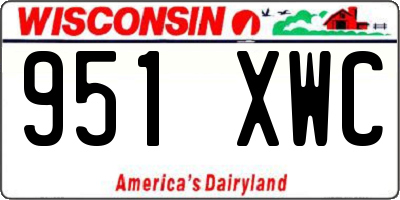 WI license plate 951XWC