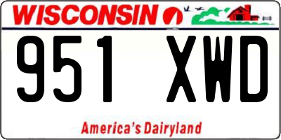 WI license plate 951XWD