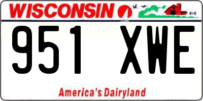 WI license plate 951XWE