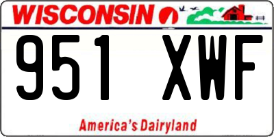 WI license plate 951XWF
