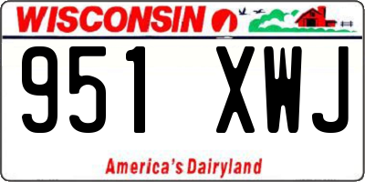 WI license plate 951XWJ