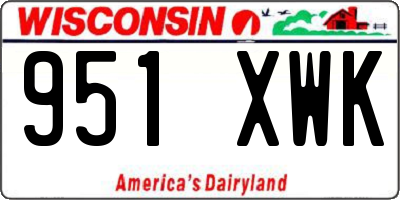 WI license plate 951XWK