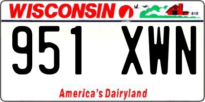 WI license plate 951XWN