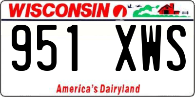 WI license plate 951XWS