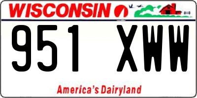 WI license plate 951XWW