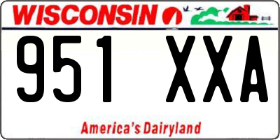 WI license plate 951XXA